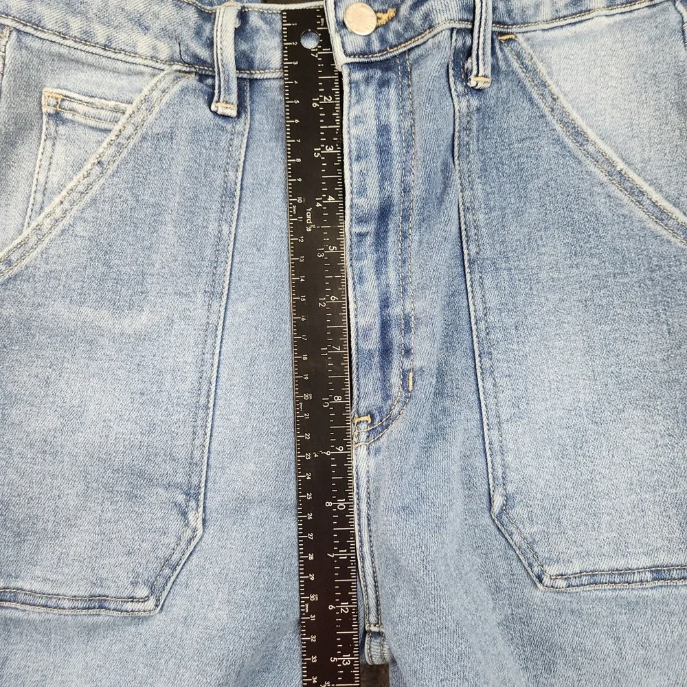 Just Black Denim Jeans Women's 31 Blue Wide-Leg Relaxed Stretch Utility Jeans - Picture 5 of 11
